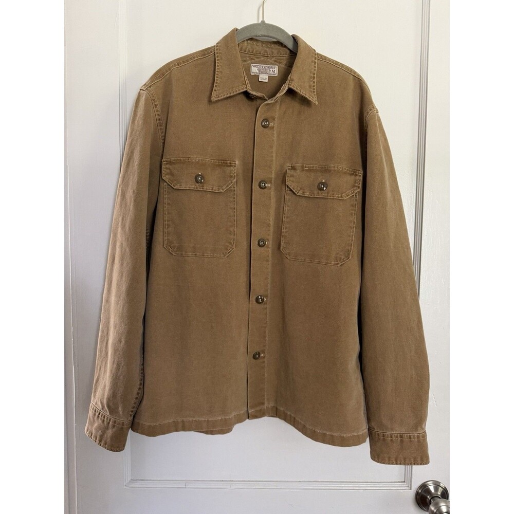 J.Crew Wallace & Barnes J6069 Shirt Jacket Brown Duck Canvas Mens M Workwear
